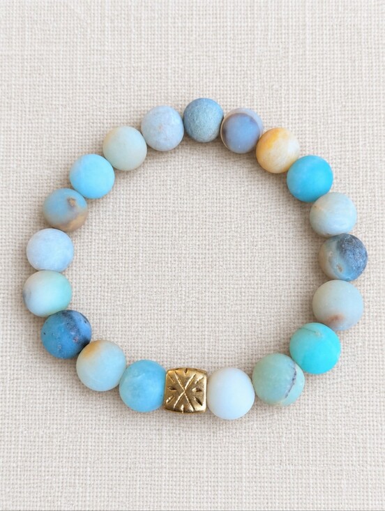 Hand Crafted Jewelry - Amazonite Beaded Stretch Bracelet | Handmade